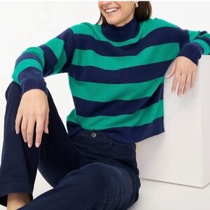 Jcrew Striped Mock Neck Sweated